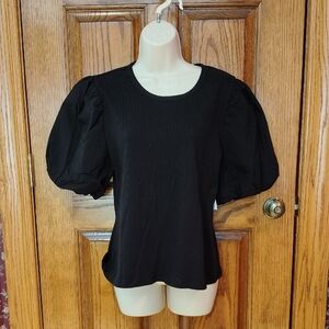 Darling Time and Tru Black, Olive and White Puff Sleeve Blouses XL